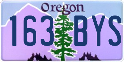 OR license plate 163BYS