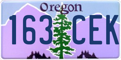 OR license plate 163CEK