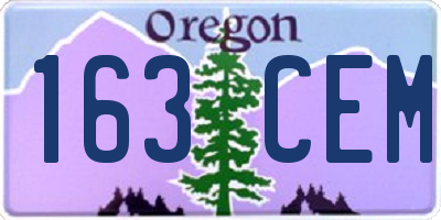 OR license plate 163CEM