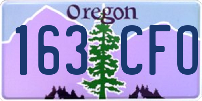 OR license plate 163CFO