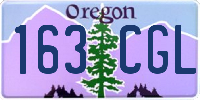 OR license plate 163CGL