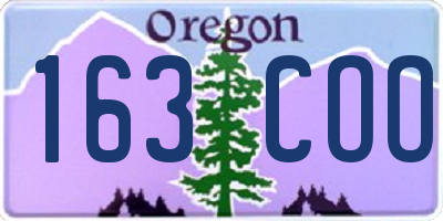 OR license plate 163COO