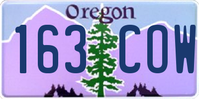 OR license plate 163COW