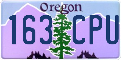 OR license plate 163CPU