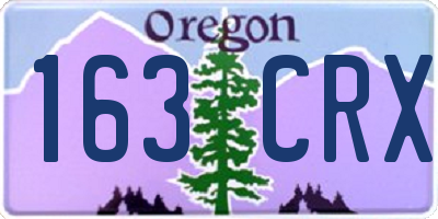 OR license plate 163CRX
