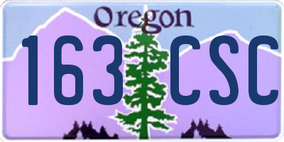 OR license plate 163CSC