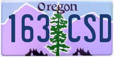 OR license plate 163CSD