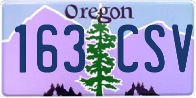 OR license plate 163CSV