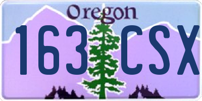 OR license plate 163CSX