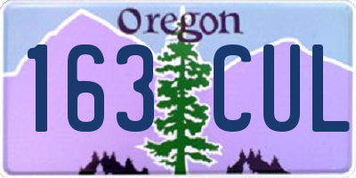 OR license plate 163CUL