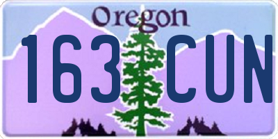 OR license plate 163CUN