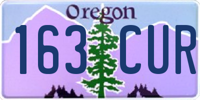 OR license plate 163CUR