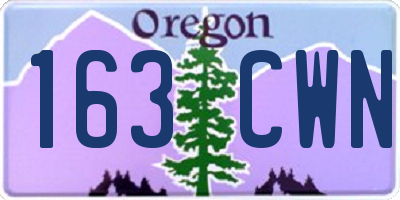 OR license plate 163CWN