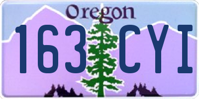 OR license plate 163CYI