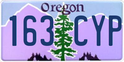 OR license plate 163CYP