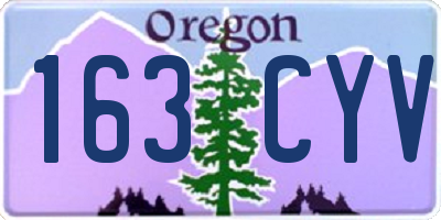 OR license plate 163CYV