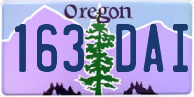 OR license plate 163DAI