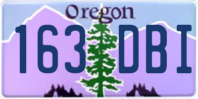 OR license plate 163DBI