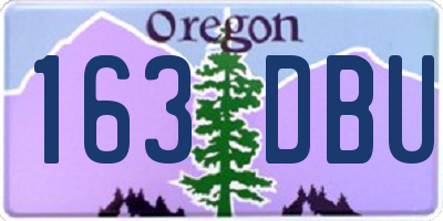 OR license plate 163DBU