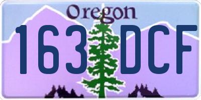 OR license plate 163DCF