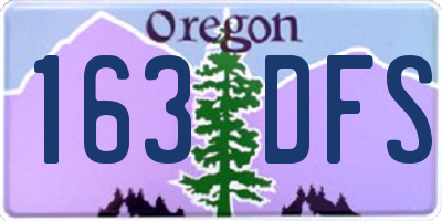 OR license plate 163DFS