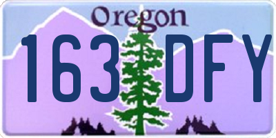 OR license plate 163DFY