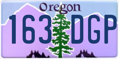 OR license plate 163DGP