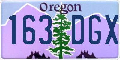 OR license plate 163DGX