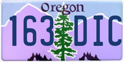 OR license plate 163DIC