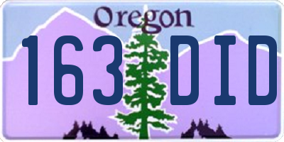 OR license plate 163DID
