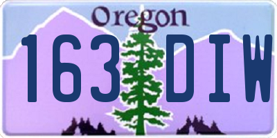 OR license plate 163DIW