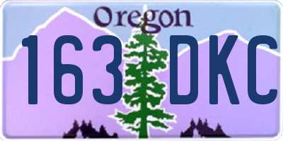 OR license plate 163DKC