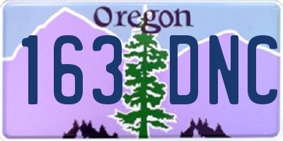 OR license plate 163DNC