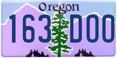 OR license plate 163DOO