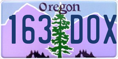 OR license plate 163DOX