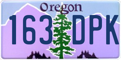 OR license plate 163DPK