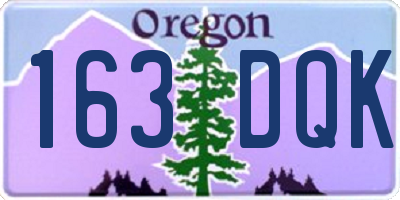 OR license plate 163DQK