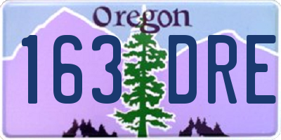 OR license plate 163DRE
