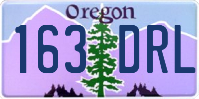 OR license plate 163DRL