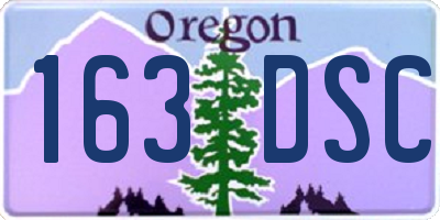 OR license plate 163DSC