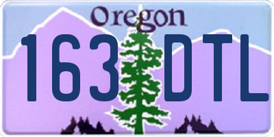 OR license plate 163DTL