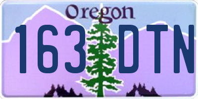 OR license plate 163DTN