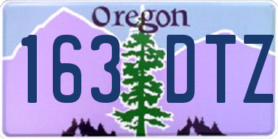 OR license plate 163DTZ