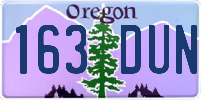 OR license plate 163DUN