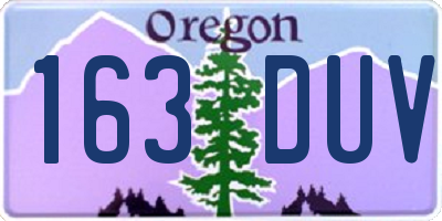 OR license plate 163DUV
