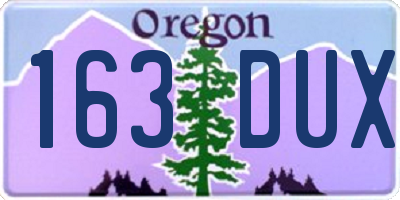 OR license plate 163DUX