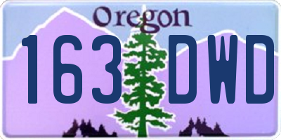 OR license plate 163DWD