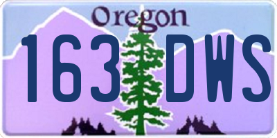 OR license plate 163DWS