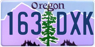 OR license plate 163DXK