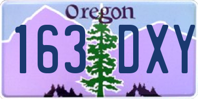 OR license plate 163DXY